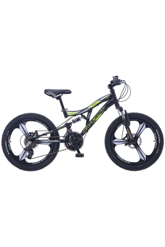 Salcano Nova 20 Monoblok Wheel çift amortisor mat siyah sarı