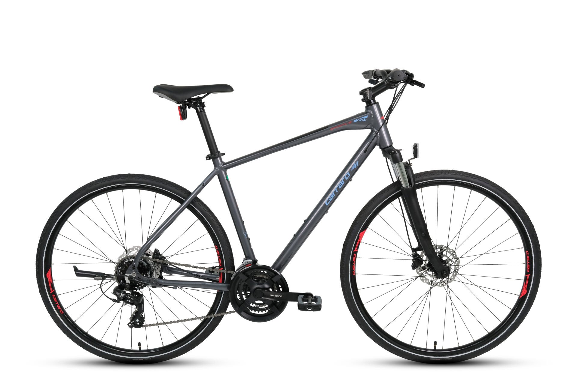 Carraro Sportive 223 Full Shimano 21 Vites Hidrolik disk fren 56 cm Şehir Bisikleti antrasit kırmızı