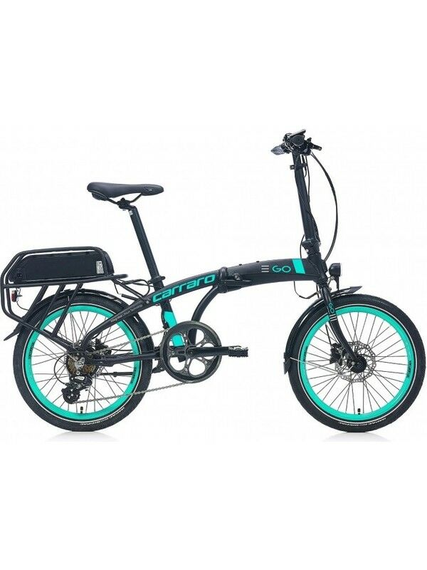 Carraro Ego 2.1 Elektrikli Bisiklet Katlanır Bisiklet siyah turkuaz