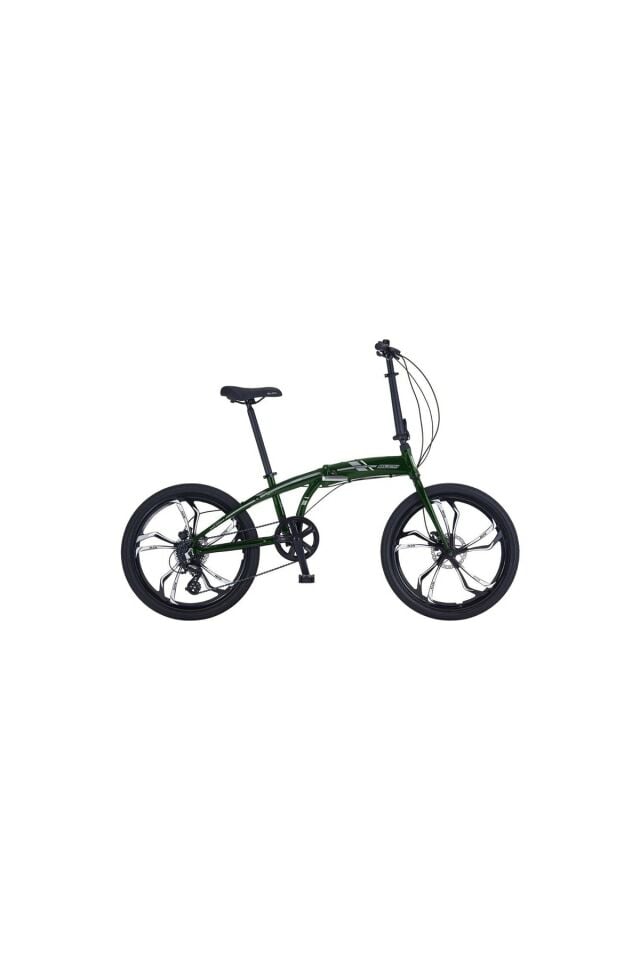 Salcano SLCN 400 24 HD Shimano Altus 8 Vites Katlanır Bisiklet Metalik yeşil