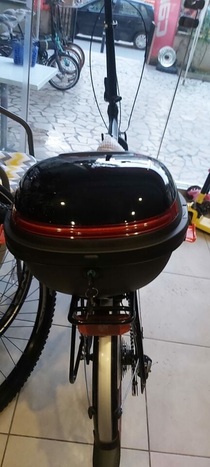 Elektrikli Bisiklet Motorsiklet  E-Bike Port Bagaj Arka çanta Kilitli Siyah 20 lt