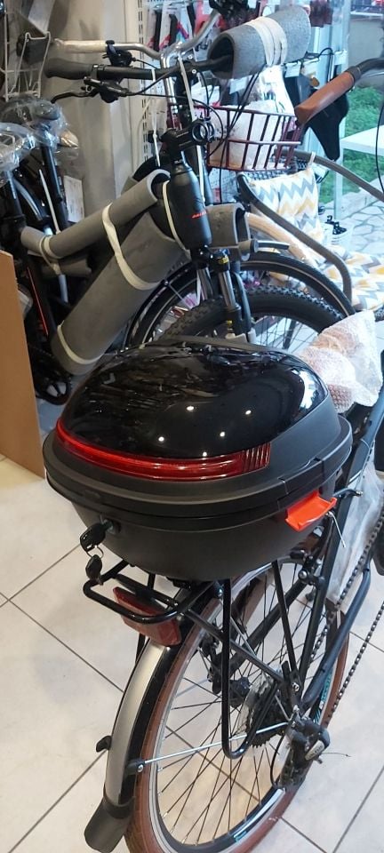 Elektrikli Bisiklet Motorsiklet  E-Bike Port Bagaj Arka çanta Kilitli Siyah 20 lt