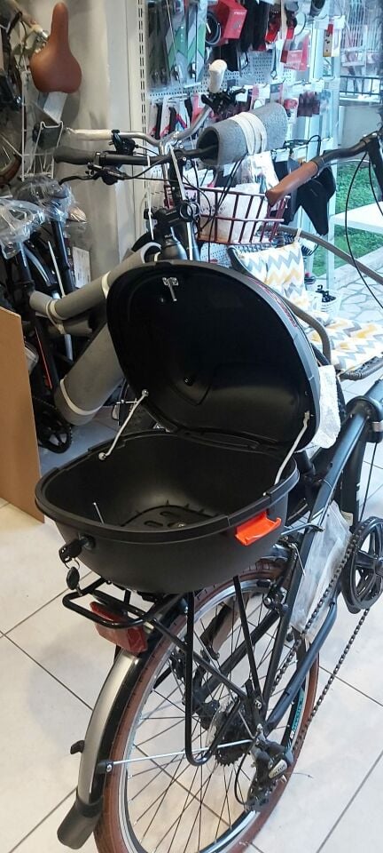 Elektrikli Bisiklet Motorsiklet  E-Bike Port Bagaj Arka çanta Kilitli Siyah 20 lt