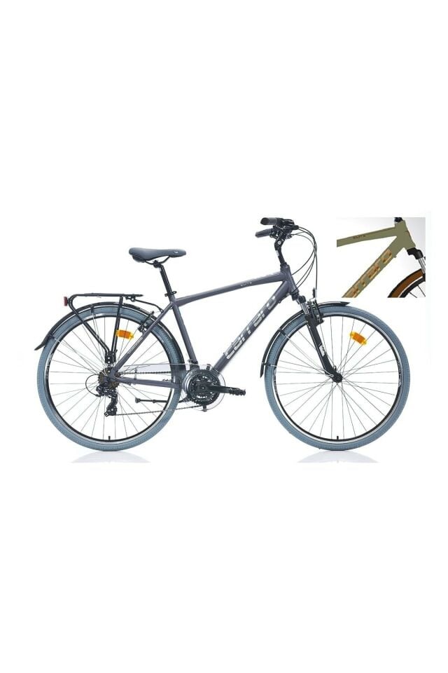 Carraro Elite 704 V Fren 21 Vites Full Shimano 28 Jant Şehir Bisikleti Açık Yeşil-Kahve 48 cm Kadro