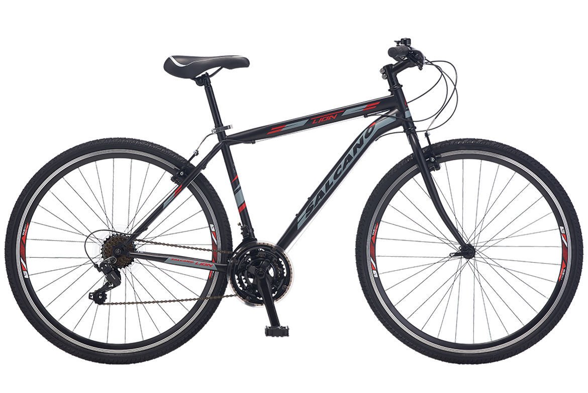 Salcano City Lion HD hidrolik disk fren 19'' Şehir Gezi bisikleti siyah kırmızı