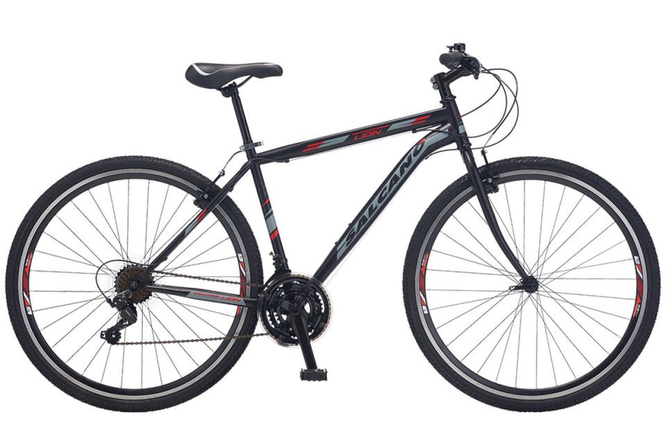 Salcano City Lion HD hidrolik disk fren 19'' Şehir Gezi bisikleti siyah kırmızı