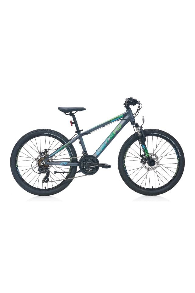 Carraro Force 410 24 Jant disk fren Shimano 21 Vites Çocuk Bisikleti antrasit yeşil