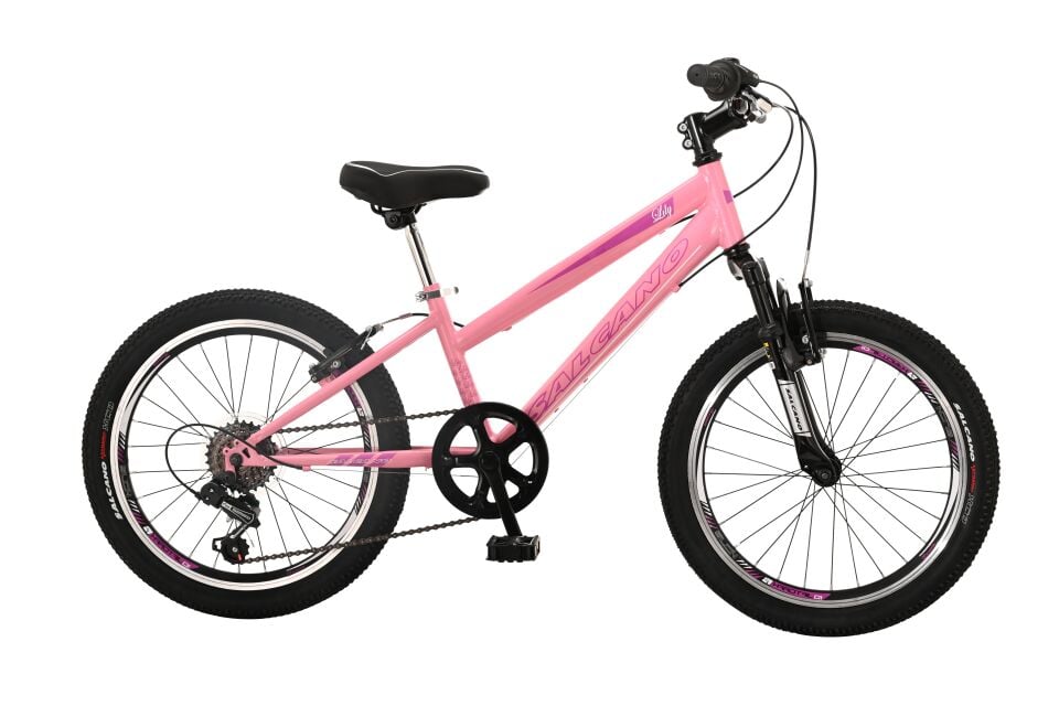 Salcano Lily 20 jant çocuk bisikleti vitesli ve süspansiyonlu pudra pembe