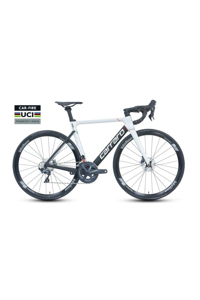 Carraro Fıre 3.2 UCI ULTEGRA 53 Cm Hd Fren Yol Bisikleti - Gri-mat Siyah-krom-kırmızı