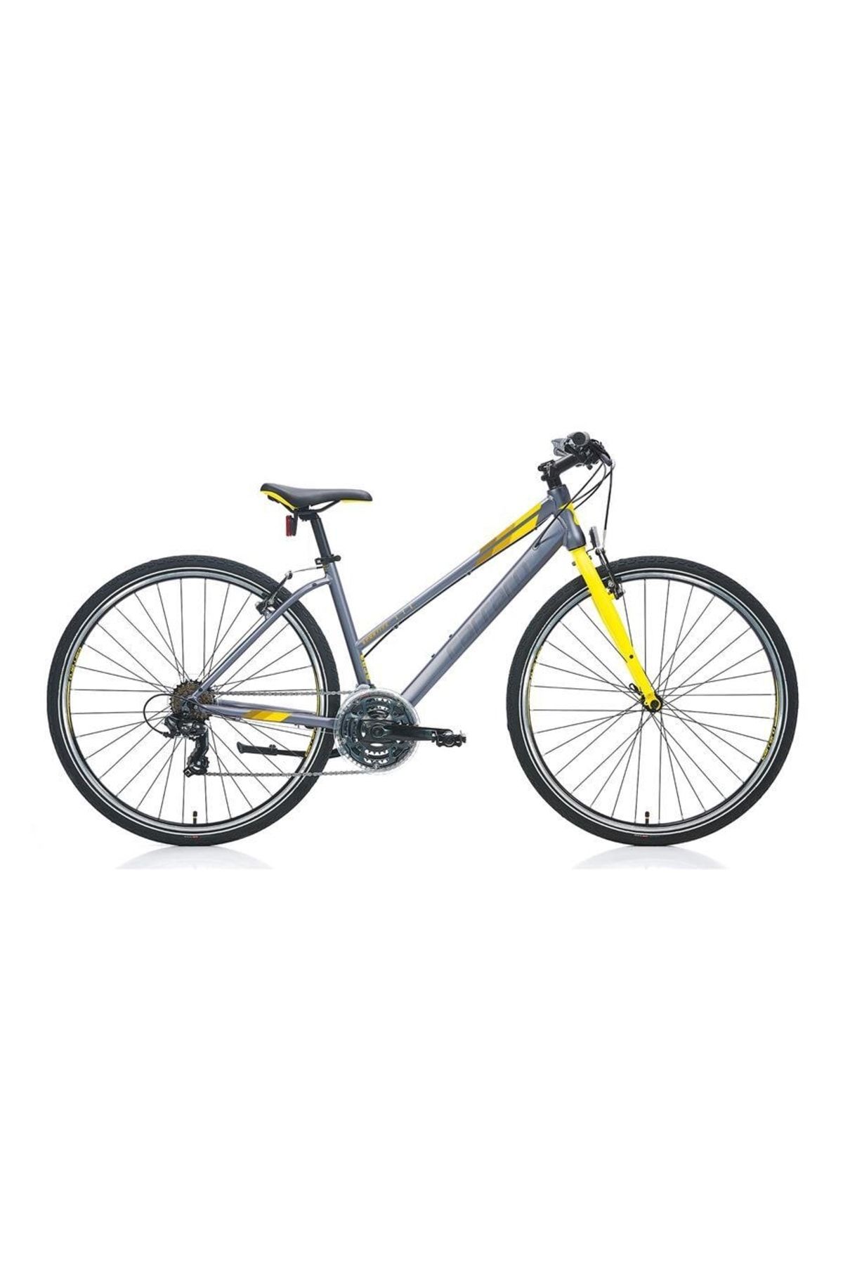 Sportive 322 Kadın Şehir Bisikleti 28 Jant Full Shimano 21 Vites Mat Antrasit Sarı 40cm