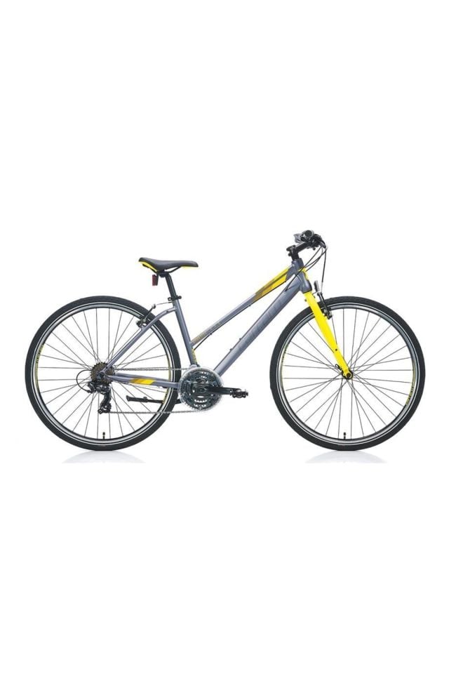 Sportive 322 Kadın Şehir Bisikleti 28 Jant Full Shimano 21 Vites Mat Antrasit Sarı 40cm