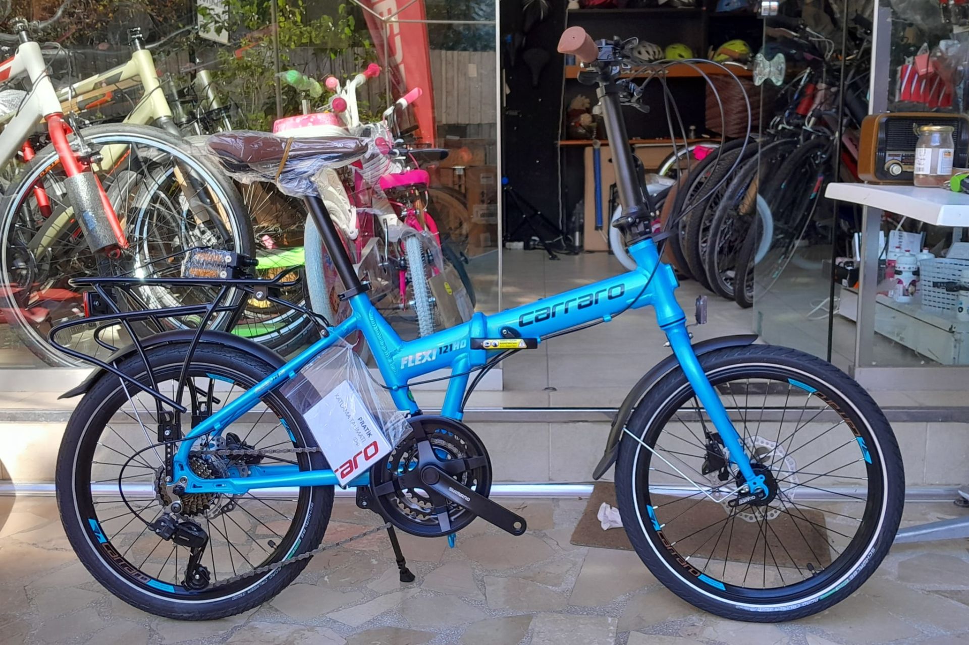 Carraro Flexi 121 Hd 21 Vites Hidrolik Disk Fren Full Shimano Katlanır Bisiklet Petrol Mavi