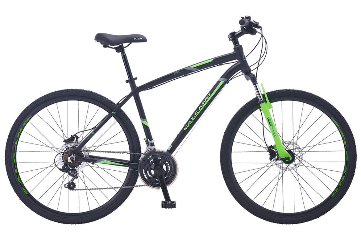 Salcano City Explorer HD 21 Vites Hidrolik Disk fren 19'' gezi şehir bisikleti SİYAH YEŞİL
