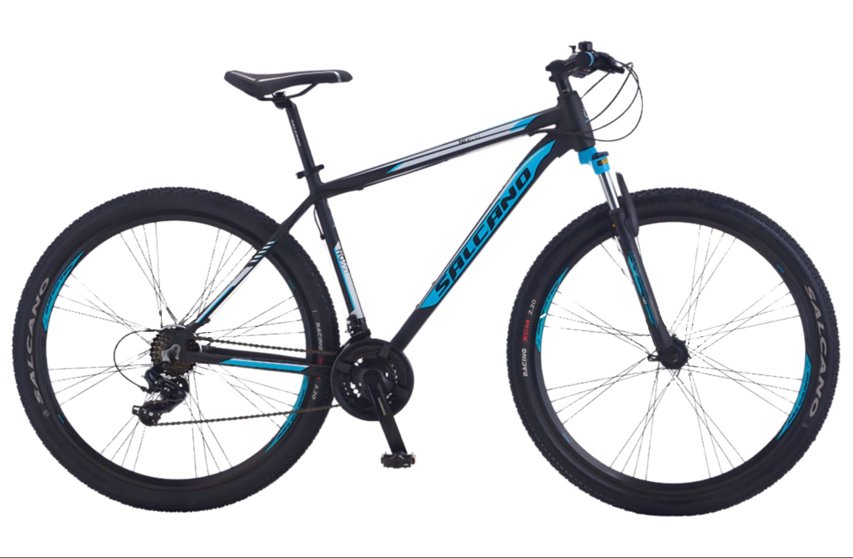 Salcano NG 650 29 Jant V Fren Shimano 21 Vites Dağ Bisikleti siyah turkuaz beyaz 17''