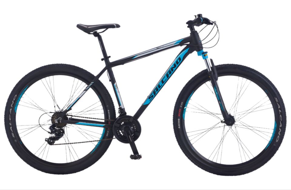 Salcano NG 650 29 Jant V Fren Shimano 21 Vites Dağ Bisikleti siyah turkuaz beyaz 17''