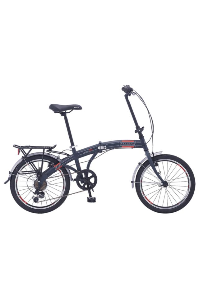 SALCANO SLCN 50 Katlanır Bisiklet parlak antrasit kırmızı shimano vitesli antrasit kırmızı