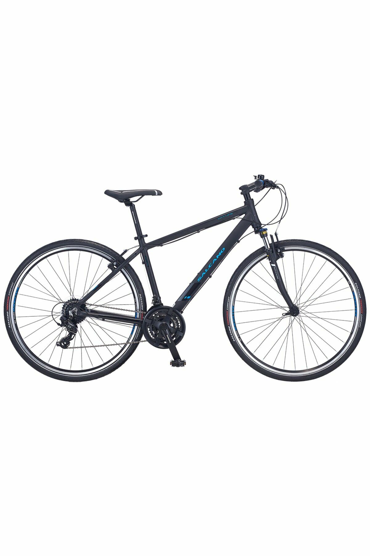 Salcano City life 21s Şehir ve Gezi Bisikleti V Fren 28 Jant 18'' Kadro Full Shimano siyah mavi