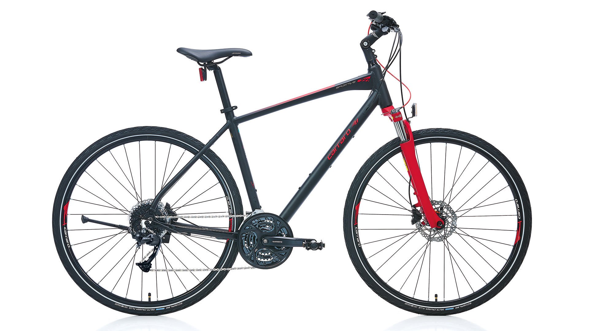Carraro Sportive 227 C HD Hidrolik Disk Şehir Gezi Bisikleti Shimano CUES 18 Vites 51 cm siyah kırmızı