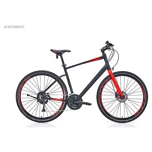 Carraro Sportive 328 C SHİMANO CUES 18 Vites Şehir Bisikleti Hidrolik disk Fren 48 cm siyah kırmızı
