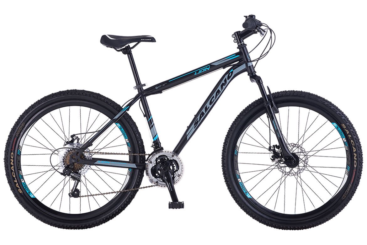 salcano lion 26 hd 18''Hidrolik disk Fren Shimano 21 Vites Dağ Bisikleti siyah mavi