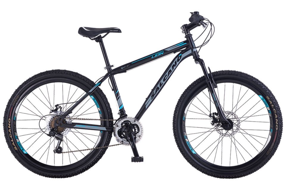 salcano lion 26 hd 18''Hidrolik disk Fren Shimano 21 Vites Dağ Bisikleti siyah mavi