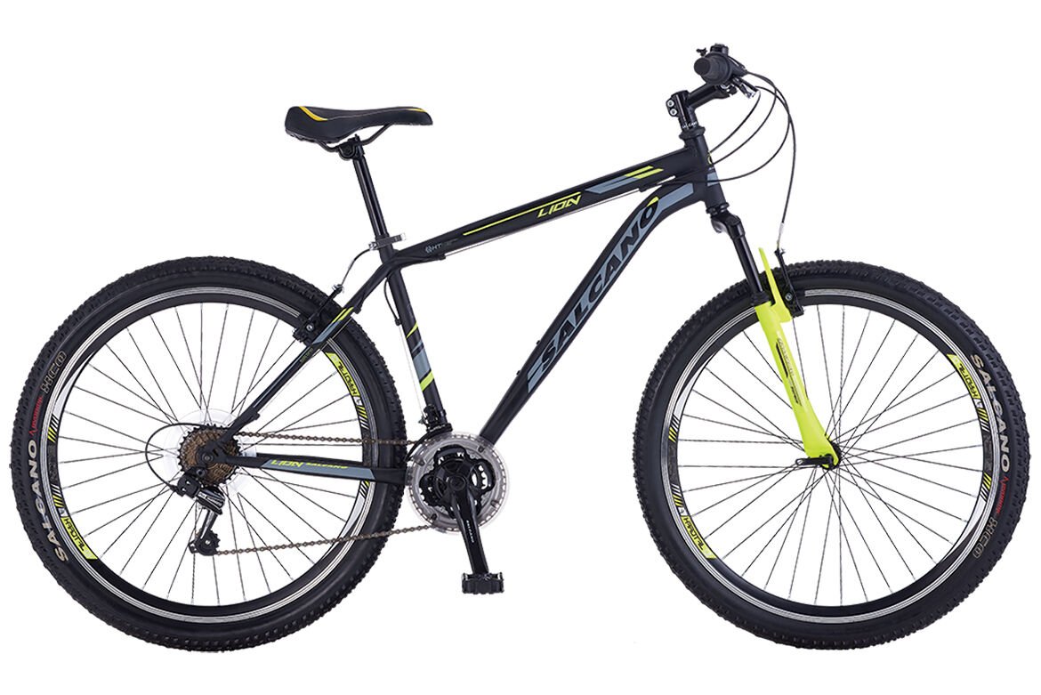 salcano lion 26 hd 18''Hidrolik disk Fren Shimano 21 Vites Dağ Bisikleti siyah sarı