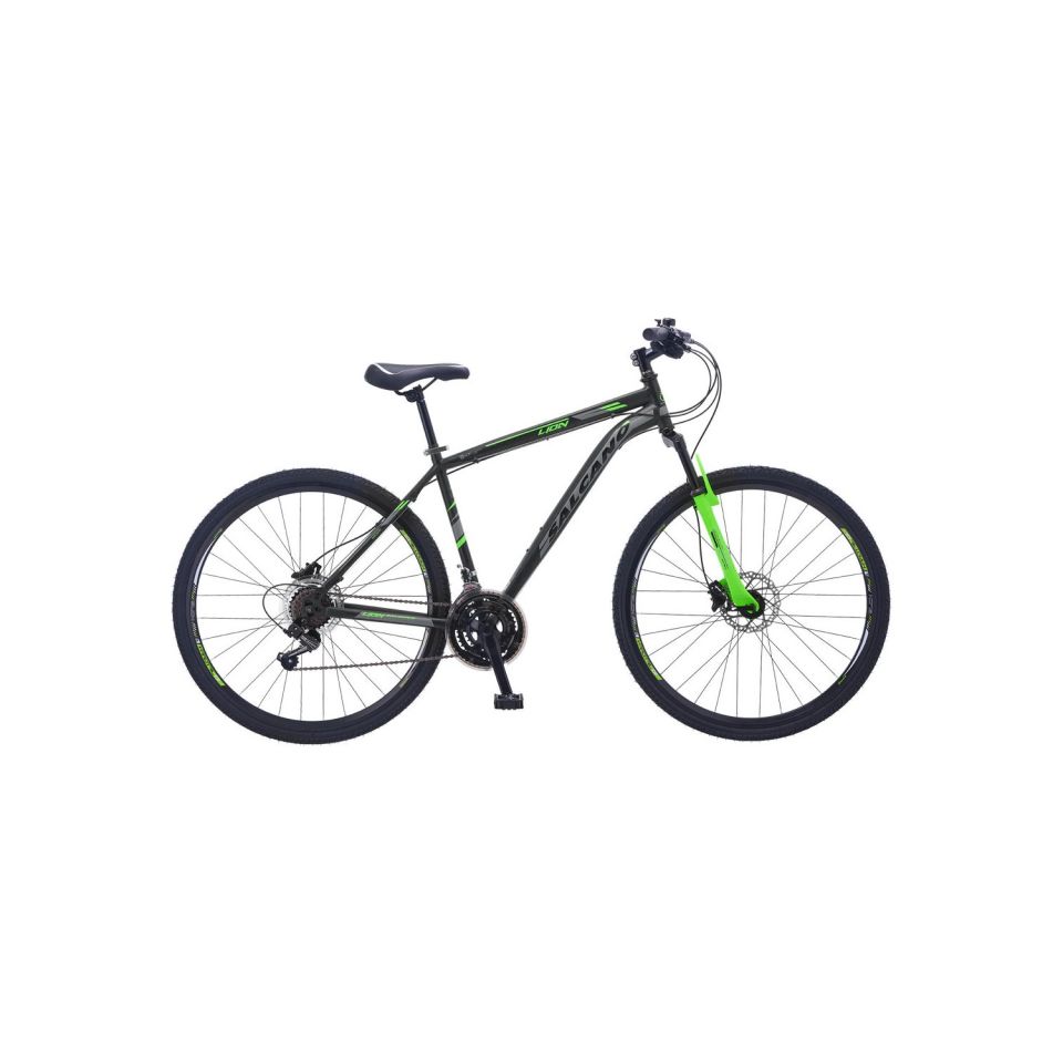 salcano lion 26 hd 18''Hidrolik disk Fren Shimano 21 Vites Dağ Bisikleti siyah yeşil