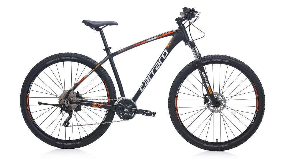 Carraro Daytona 730 27,5 Jant, 30 Vites Dağ Bisikleti Shimano Deore Hidrolik Disk 48 kadro Siyah turncu